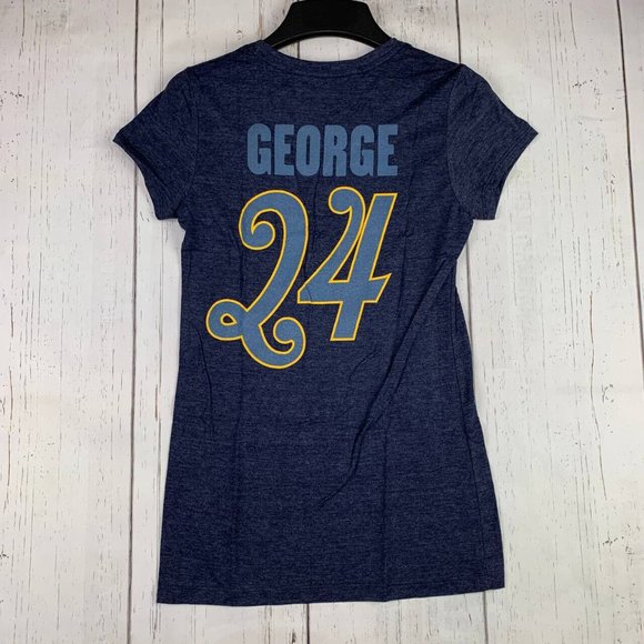Paul George 24 Indiana Pacers Adidas Small Blue Tshirt New‎ Women - Picture 1 of 6